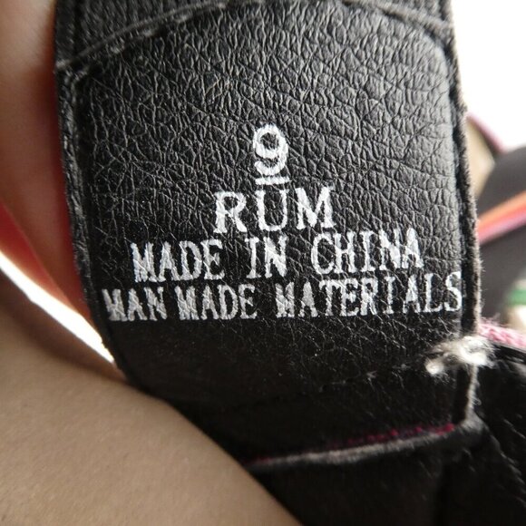 Boutique by Corkys Rum Multicolor Striped Open Toe Wedge Sandals Womens 9 - Picture 10 of 12